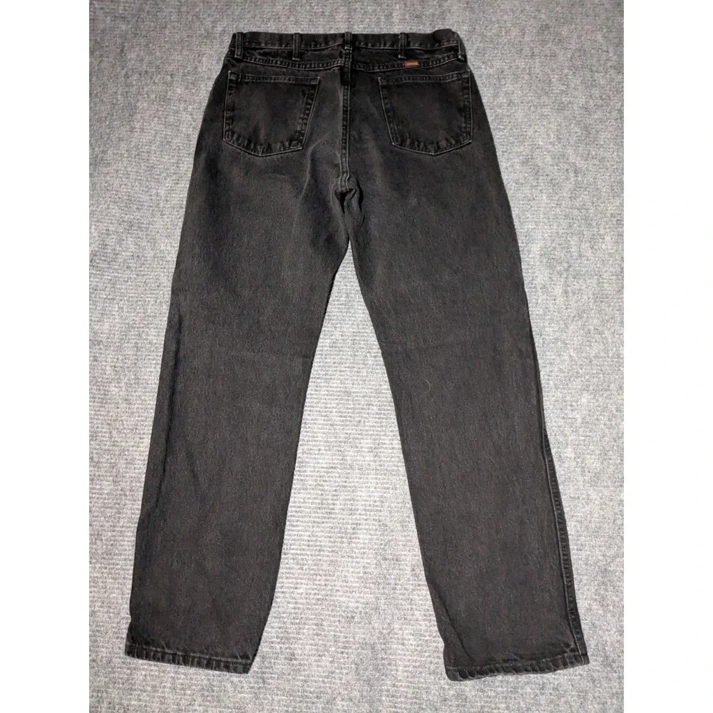 Wrangler Rustler Men's Black Denim Jeans Size 36x32